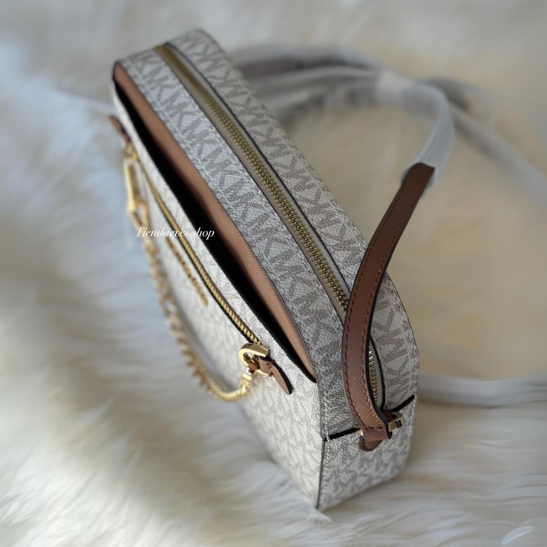 CROSSBODY MICHAEL KORS MODELO JET SET LARGE LOGO VAINILLA