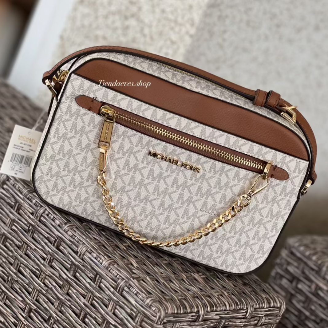 CROSSBODY MICHAEL KORS MODELO JET SET LARGE LOGO VAINILLA
