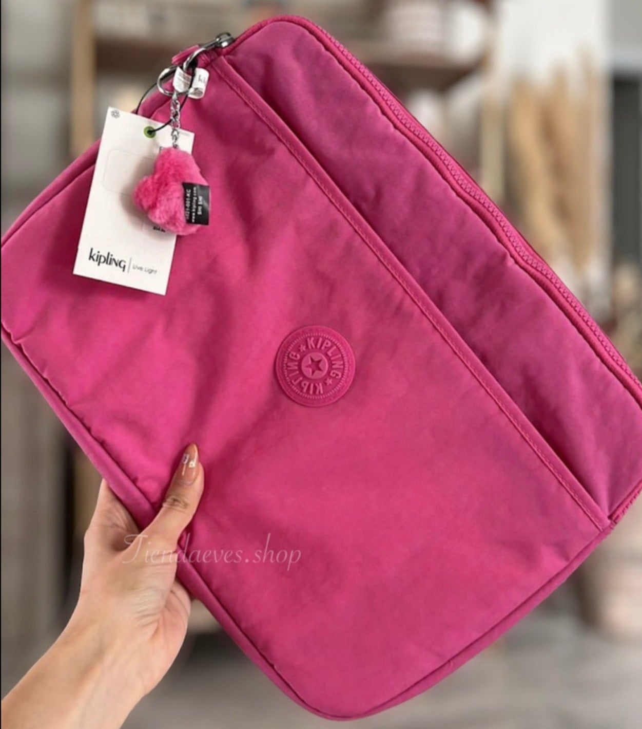 FUNDA NOTEBOOK KIPLING MODELO SLEEVE POWERFUL PINK